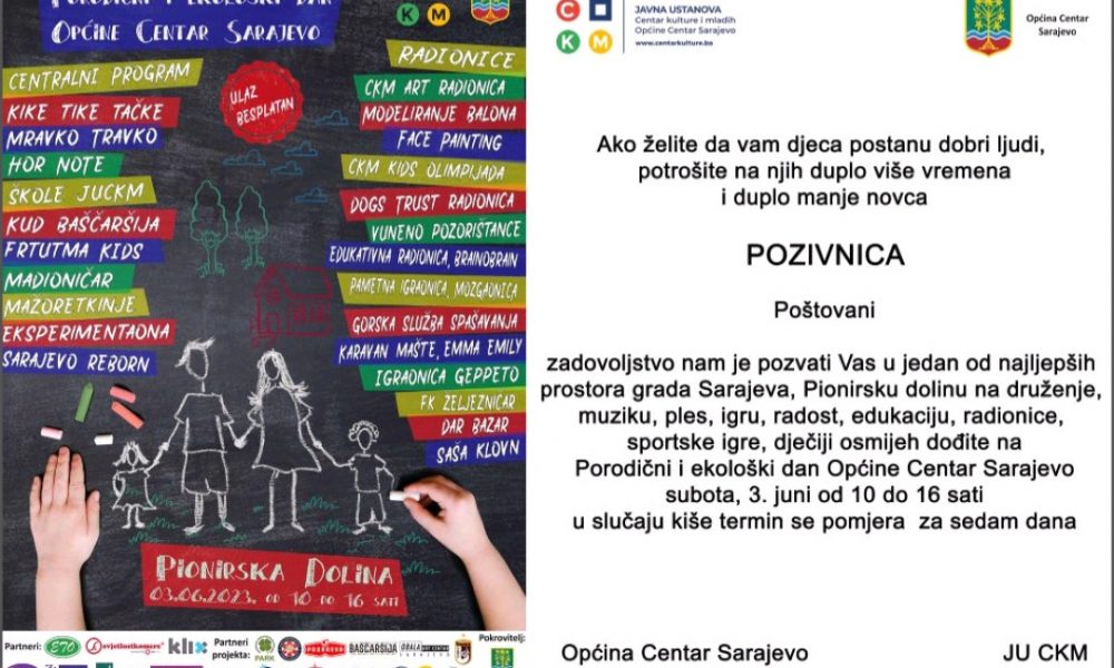 Dobro došli na veliku porodičnu zabavu u Pionirskoj dolini i zoo vrtu u subotu, 03.06.2023.