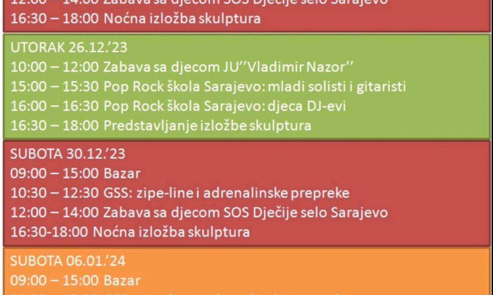 Zimska čarolija u Pionirskoj dolini i zoo vrtu počinje sutra, 23.12.2023. godine